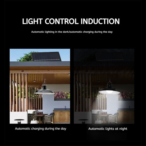 Solar Pendant Light Black 60 LED IP44 Waterproof 1