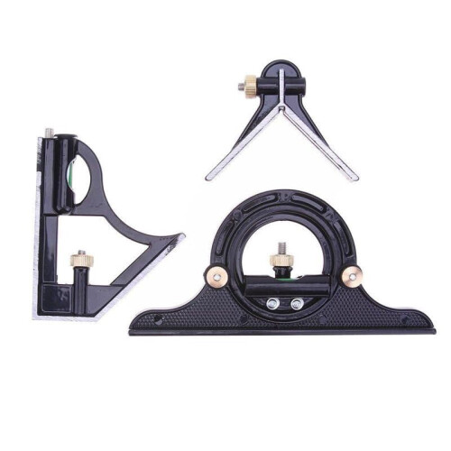 Multi-functional Square Angle Ruler 300mm Stainless Steel Adjustable Sliding Combination Square Ruler Protractor Level Measure Measuring Set 1