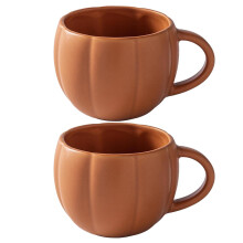 Halloween Pumpkin Shaped Fun Autumn Mugs, Pumpkin Ceramics Coffee Mug and Tea Mugs, Autumn Harvest Theme Party Favor Pumpkin Cups for Women
