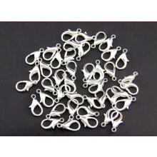 50pcs 10/12/14/16/18/21mm Silver Lobster Clasps Metal Hooks for Jewelry Making-21x11mm
