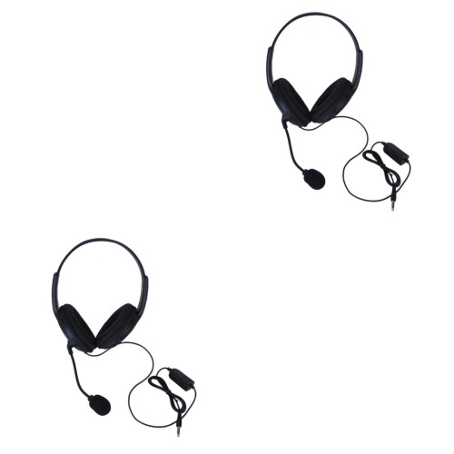 2 Count Over-ear Headphones Wireless Computer Headset Black 1