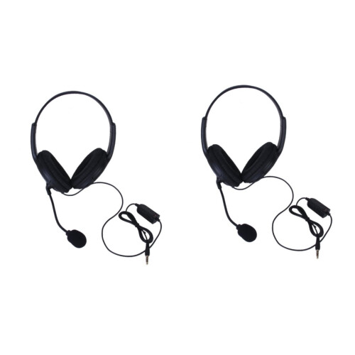2 Count Over-ear Headphones Wireless Computer Headset Black 2