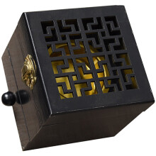 Wooden Incense Burner Box Black 1 Piece