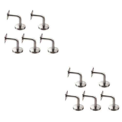 10Pièces Support Main Courante Acier Inoxydable Argent Pour Escaliers