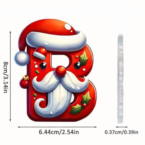 B Alphabet Christmas Decor Set B Santa Hat Design Acrylic Letters With Silver String For Tree 1