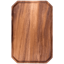 Bandeja octogonal de madera de nogal estilo japonés para taza de té y frutero, hecha a mano en color azul.