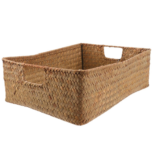 Large Rectangular Wicker Basket Storage Toy Household Sundries Organizer Child