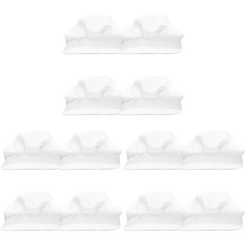 12Pièces Casquettes Blanches Protectrices Pour Atelier Et Service