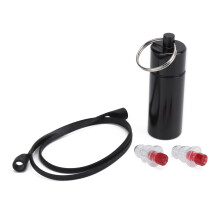 Red Ear Plugs 22x67mm Waterproof Noise Reduction Silicone Cord & Storage Bottle