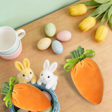 Bolsas de tela reutilizables para dulces de Pascua con cordón ajustable, coloridas y bonitas para guardar artículos de fiesta y regalos.
