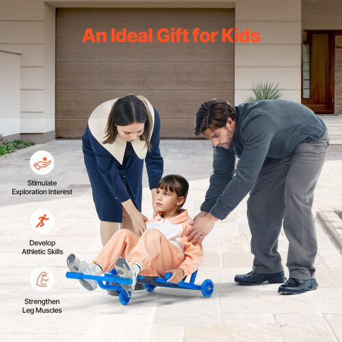 Blue Kids Scooter 4+ Years 132 lbs Side-to-Side Propulsion 2