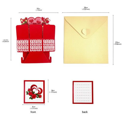 Valentine's Day 3D Card Box with Envelope and Note Tag 1 pc 1