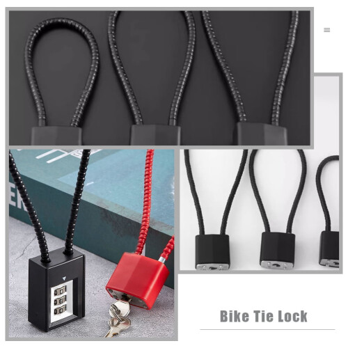 Black Metal Wire Lock Cable 2-Pack for Scooter Cabinet 2