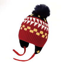 Toddler Boys Girls Beanie Hat Fleece Lined Knit Kids Hat with Ear Flaps Warm Winter Hat Acrylic Watch Hat (1-6 Years)