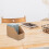 unbranded Corrugated Paper Storage Basket Stackable Shelves Desktop Light Brown 3