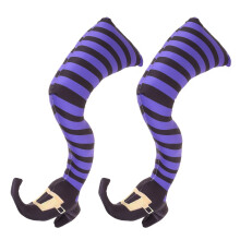 Décoration de jambes de sorcière d'Halloween avec piquet