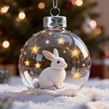 Christmas Snow Globe Ornaments – Forest Animal Hanging Decor (Deer, Cow, Rabbit) Compatible with Xmas Tree