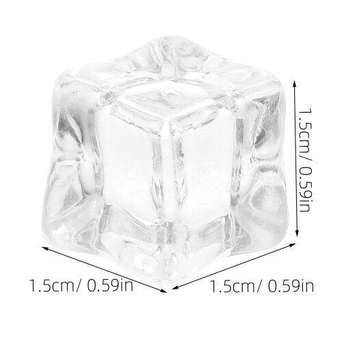 Clear Acrylic Fake Ice Cubes 15mm 100 pcs 1