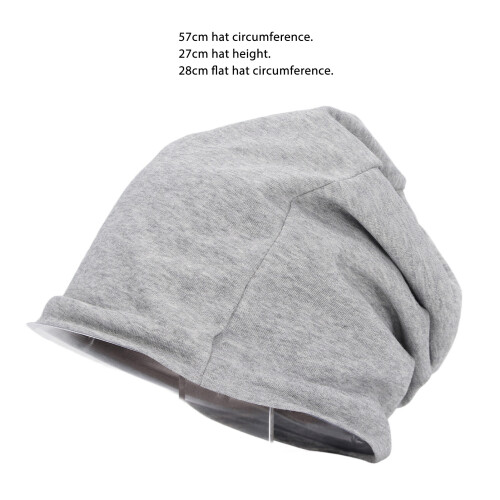 EMF Hat Cotton Beanie Slouch One Size Light Gray 1