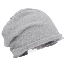 EMF Hat Cotton Beanie Slouch One Size Light Gray