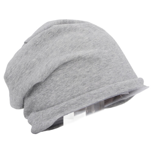 EMF Hat Cotton Beanie Slouch One Size Light Gray