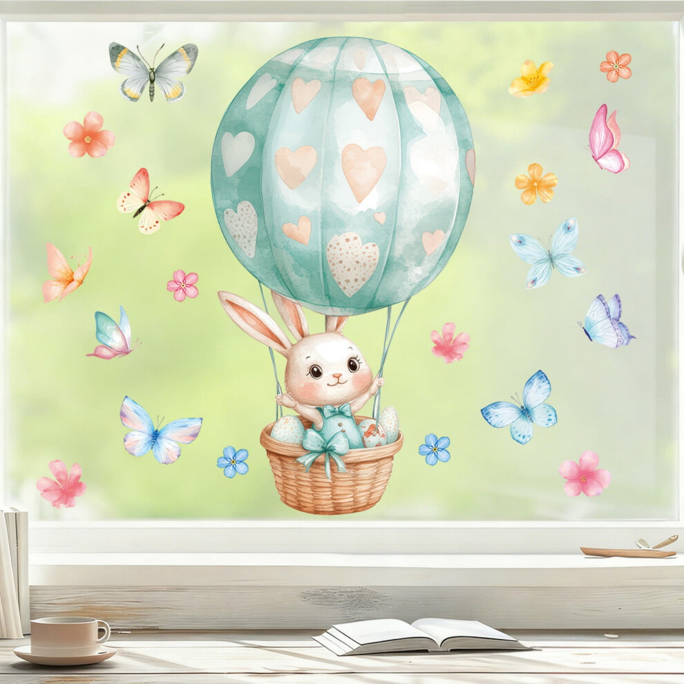 Easter Window Stickers Bunny Hot Balloon Butterfly 1 Sheet 9097180162247