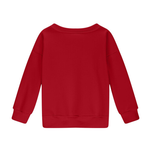 Pull à manches longues pour filles, col rond, coupe ample et décontractée, idéal au quotidien. 1
