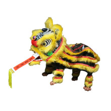 Hand String Puppet with Rod Chinese Marionette Lion Toy Sturdy Handmade Puppet Yellow Black
