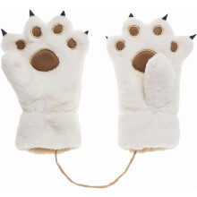 Kinderwinterhandschoenen van pluche met cartoonpootjes voor kinderen van 4-10 jaar.