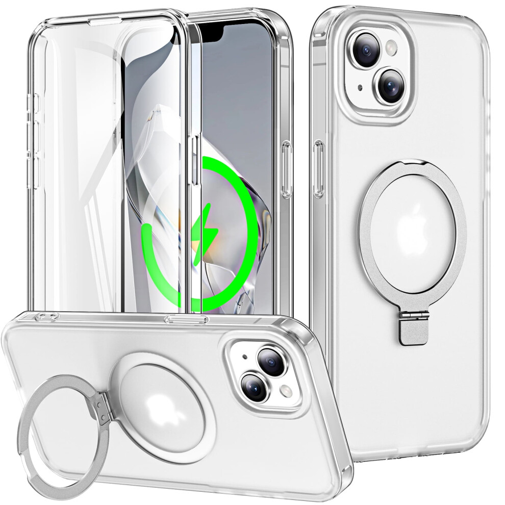 Iphone 14 Case With Invisible Magnetic Ring Stand, Military-Grade Frosted & Built-In Screen Protector, Compatible With Magsafe & Iphone 14 9193271259718