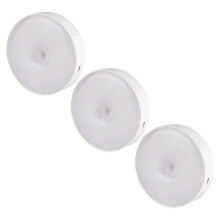 HOMEMAX Simple Sensing Light met bewegingssensor voor binnengebruik. Veilige en oogbeschermende witte ABS-lamp, 3 stuks.