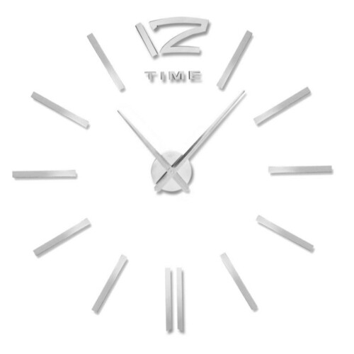 1 Set Wall Clock For Living Room Decor Silver Color With Diy Feature 2