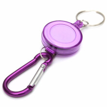 Llavero retráctil con portatarjetas de identificación (3 piezas), cordón de 20 cm, mosquetón y correa para la muñeca. Compatible con pases de