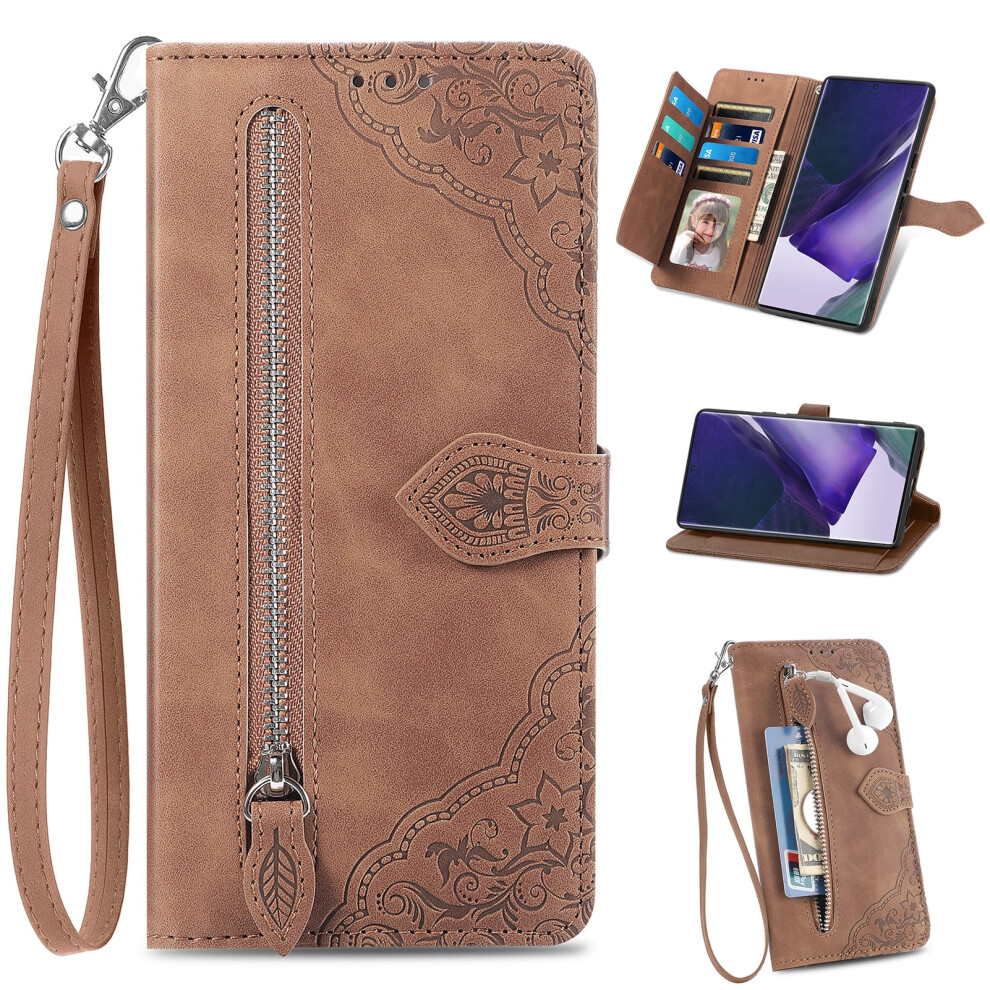 Allytech Wallet Case Compatible With Samsung Galaxy A15 Â Pu Leather, Kickstand, Card Slots, Slim Zipper Pocket, Detachable Wrist Strap, Magnetic 9193271259466