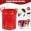 Pretyzoom Trash Container Garbage Can Iron 1Pcs Red Back to School 3