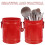 Pretyzoom Trash Container Garbage Can Iron 1Pcs Red Back to School 6