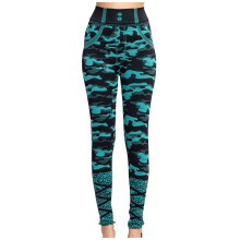 Kiárusítás Camouflage Farmerutánzat Leggings Rugalmas Slim Lélegző Capri Zöld L