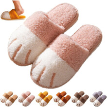 Pantoufles pattes de chat pour femmes – Mignonnes, confortables, antidérapantes, en mousse à mémoire de forme, pantoufles d'hiver chaudes et