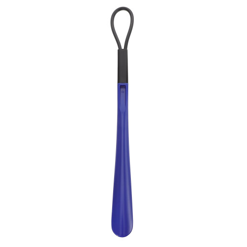 Blue Plastic Shoe Horn Tool Long Handle Ergonomic Design for Shoes Use