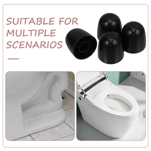 Lot de 4 cache-boulons décoratifs pour WC, noirs. 2