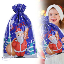 Kerstcadeauzakjes met linten en labels, 4 maten 6