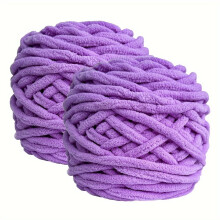 2 Pack 100g Chenille Yarn Balls – Soft, Thick & Fluffy for Crochet, Knitting, Weaving, DIY Crafts