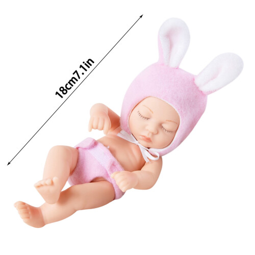 Κούκλα Reborn 18cm, Ρεαλιστική Πιπίλα Βινυλίου για Μωρό με Μαλακό Σώμα από Λαστιχένιο 2
