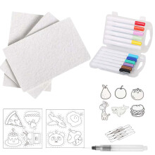 Magic Foam Painting Kit: 3D Sponge Canvas, 15 Water Brushes, 10 Puffy Paint Papers, DIY Raised Bubble Art – Compatible with standard art supplies