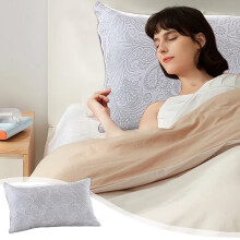Oreiller en maille verticale de soie glacée avec soutien cervical, respirant et lavable en machine, aide au sommeil ergonomique pour une utilisation