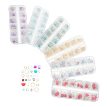 6 Box Festival Face Gems Gel Nail Decorations Shiny Rhinestones