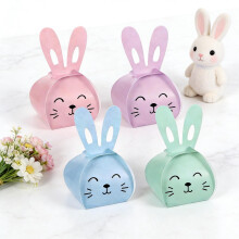 Easter Gift Box 36PCS Bunny Shape Paper Treat Bags for Candy Cookies Party Favors Holiday Decorations