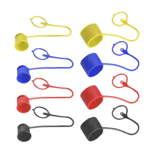 4Sets Hydraulic Quick Connect Dust Cap Pvc Flat Face For Bobcat Couplers