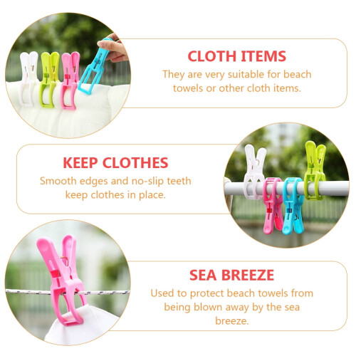 Clothes Drying Clamp Plastic Elastic 10 pcs 1
