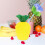Bicchieri a forma di ananas in plastica gialla, 4 pezzi, altezza 5,3 pollici 4